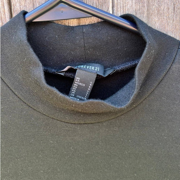 Forever 21 Womens Dress Large Black Fitted a line Mock Neck‎ - Picture 2 of 4